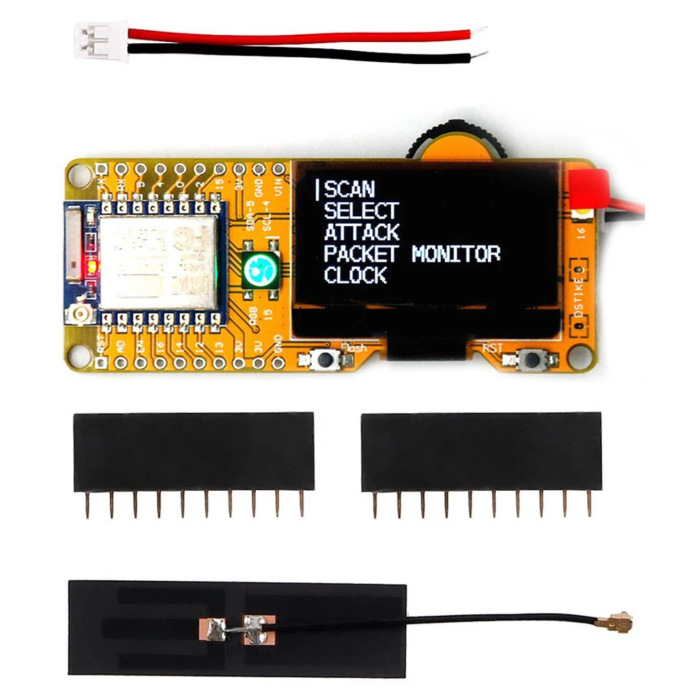 New WiFi Test Deauther ESP8266 Programmable Development Board with 1.3inch OLED Display Software Onboard 2dB Antenna
New WiFi Test Deauther ESP8266 Programmable Development Board with 1.3inch OLED Display Software Onboard 2dB Antenna