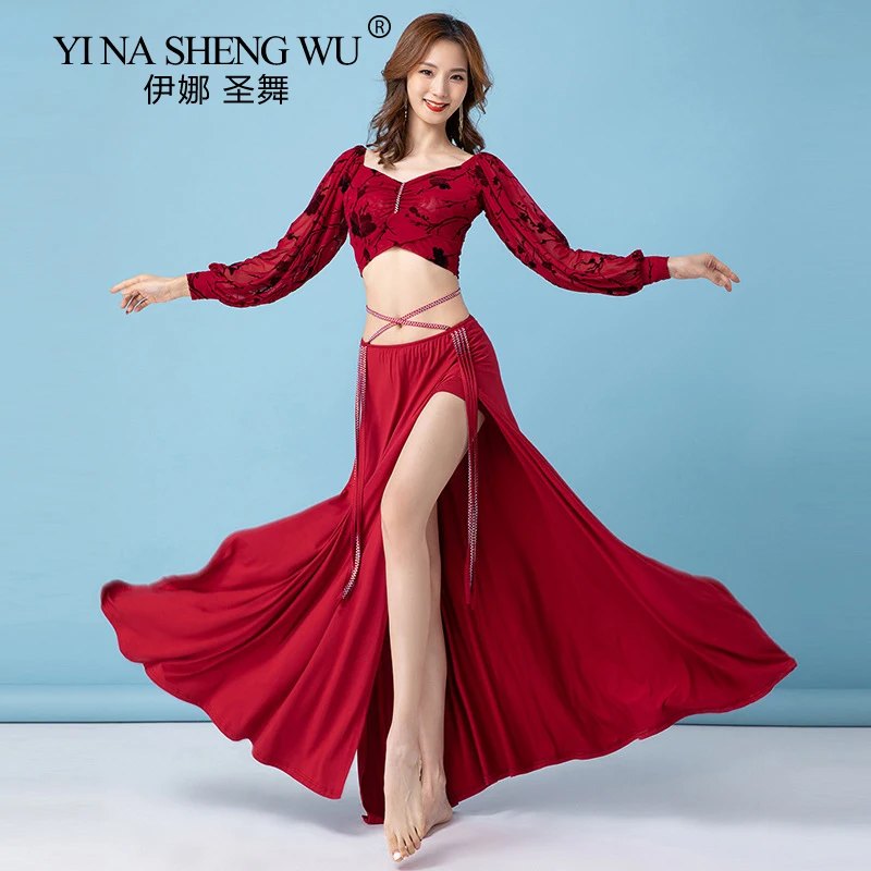 Belly Dance Costume Set for Women Belly Dance Long Tops Side Split Long Skirt Rhinestone Dancing Skirts Professional Outfit 2pcs
Belly Dance Costume Set for Women Belly Dance Long Tops Side Split Long Skirt Rhinestone Dancing Skirts Professional Outfit 2pcs