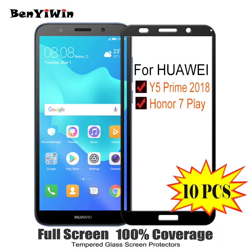 Защитная пленка для экрана из закаленного стекла полное покрытие HUAWEI Y5 Prime 2018