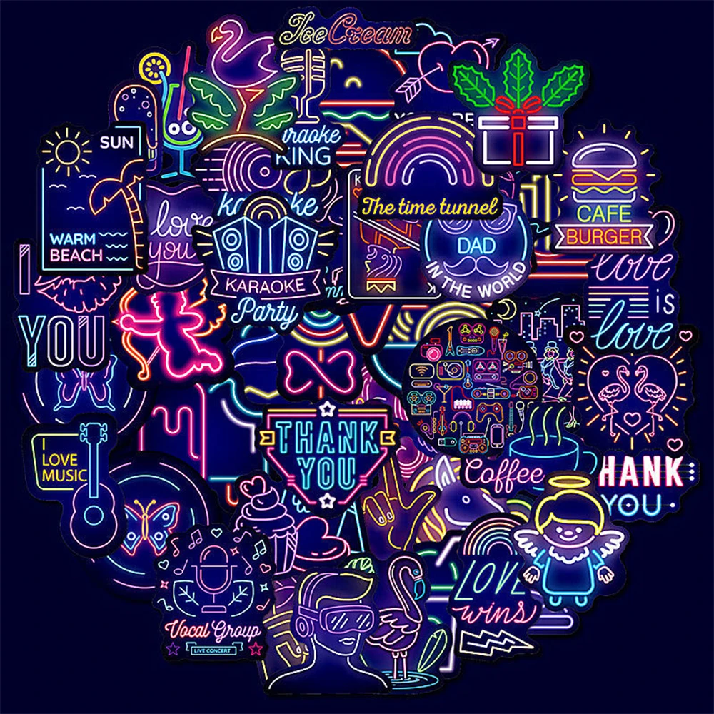 10/50Pcs Harajuku ins wind neon lights Stickers For Phone Laptop Moto Bicycle Wall Guitar Sticker DIY Waterproof Sticker
10/50Pcs Harajuku ins wind neon lights Stickers For Phone Laptop Moto Bicycle Wall Guitar Sticker DIY Waterproof Sticker