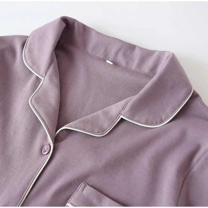 100% Cotton Women's Pajamas Set Letter Pockets Autumn Single Breasted Couple Home Clothes 2020 Soft Female Homewear Pajama Sets
100% Cotton Women's Pajamas Set Letter Pockets Autumn Single Breasted Couple Home Clothes 2020 Soft Female Homewear Pajama Sets