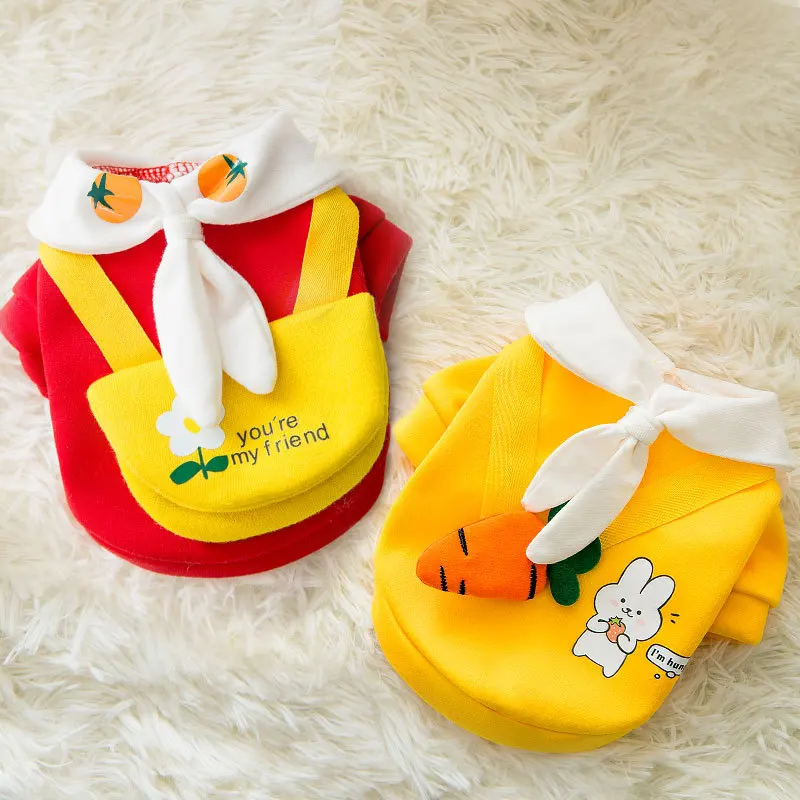 Cute bow tie satchel Pet clothes for small dog cat dog clothing plush sweater Teddy corky warm pet spring and autumn wear
Cute bow tie satchel Pet clothes for small dog cat dog clothing plush sweater Teddy corky warm pet spring and autumn wear