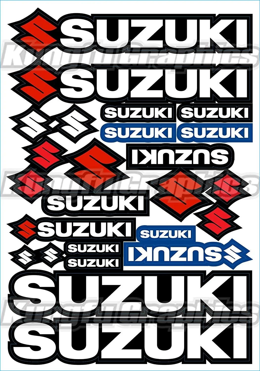 Универсальный лист наклейка с логотипом для Kungfu Graphics Suzuki Sponsor Racing (7 2x10 2 дюйма)