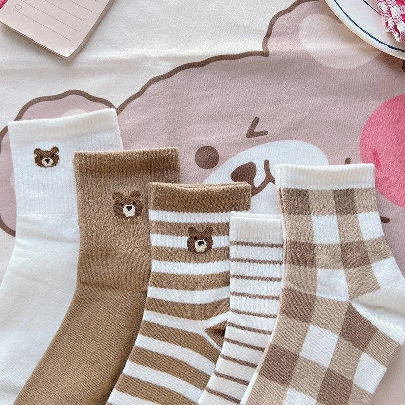 5Pairs/Lot Women Socks Cartoon Bear Short Socks Plaid Stripe Sock Cotton Girls Ankle Sock 
5Pairs/Lot Women Socks Cartoon Bear Short Socks Plaid Stripe Sock Cotton Girls Ankle Sock
