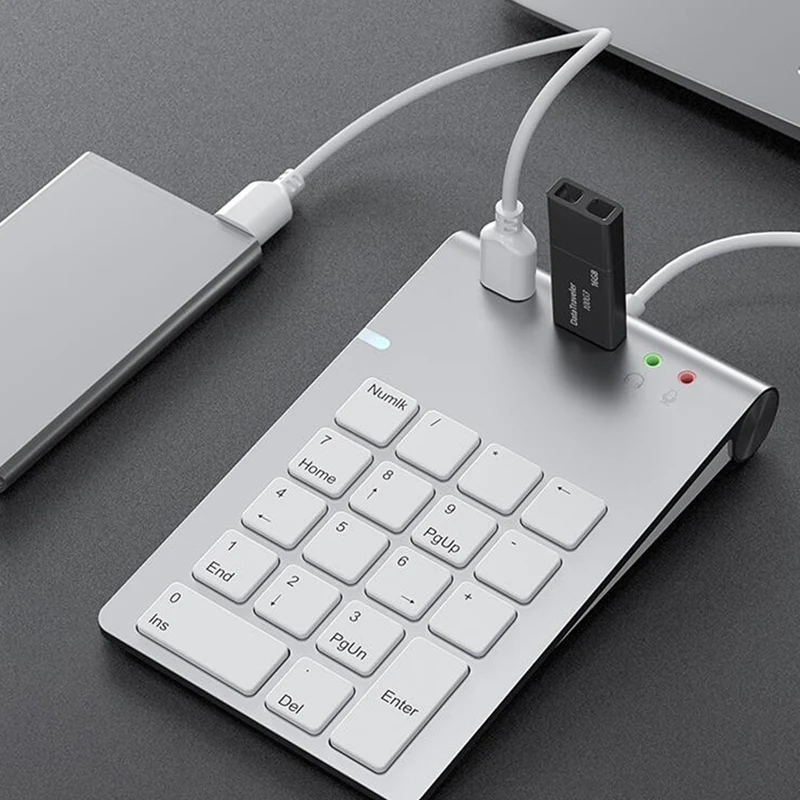 USB Numeric Keypad 18 Keys with USB 3.0 Port Hubs and Audio Adapter for Mini Digital Keyboard Ultra Slim Number Pad PC
USB Numeric Keypad 18 Keys with USB 3.0 Port Hubs and Audio Adapter for Mini Digital Keyboard Ultra Slim Number Pad PC