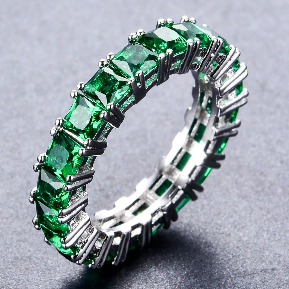 Exquisite Lady Emerald AAA Zircon Ring Simple Silver Plated CZ Crystal Ring Fashion Elegant Lady Wedding Engagement Jewelry
Exquisite Lady Emerald AAA Zircon Ring Simple Silver Plated CZ Crystal Ring Fashion Elegant Lady Wedding Engagement Jewelry