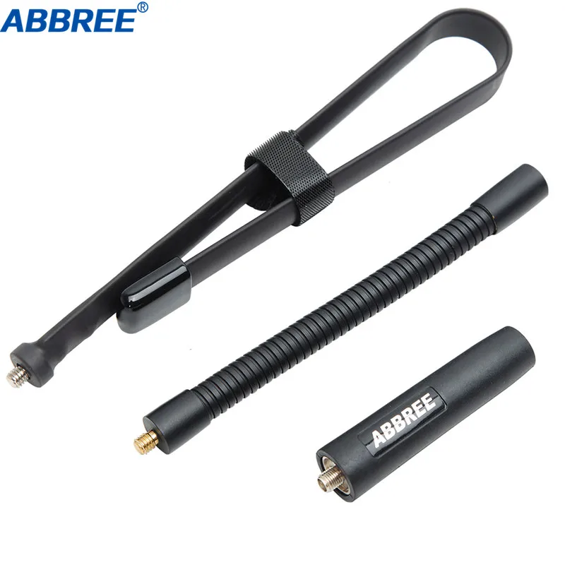Двухдиапазонная тактическая антенна ABBREE SMA Female 144/430 МГц VHF UHF для Baofeng портативная