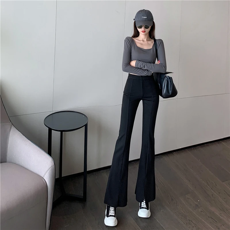 Lucyever 2020 Autumn Fashion Flare Pants Womens High Waist Zipper Button Pants Woman Black Korean Style Split Trousers Female
Lucyever 2020 Autumn Fashion Flare Pants Womens High Waist Zipper Button Pants Woman Black Korean Style Split Trousers Female