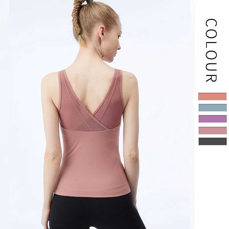 Yoga Tops Sports Vest Running Fitness T-Shirt Sleeveless Women Sexy Tight Elastic Quick Dry Sanding Solid Color
Yoga Tops Sports Vest Running Fitness T-Shirt Sleeveless Women Sexy Tight Elastic Quick Dry Sanding Solid Color