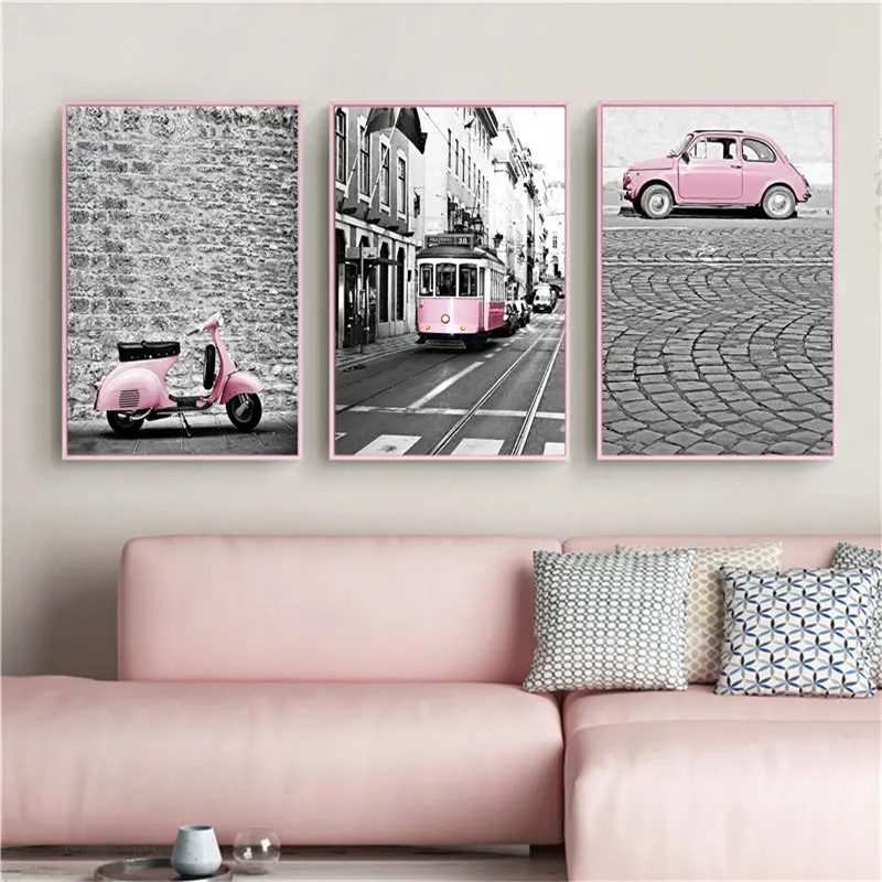 Modern Home Canvas Painting Landscape Picture Pink Car European City Wall Art Decor Nordic Prints for Bus Posters and Dormitory
Modern Home Canvas Painting Landscape Picture Pink Car European City Wall Art Decor Nordic Prints for Bus Posters and Dormitory