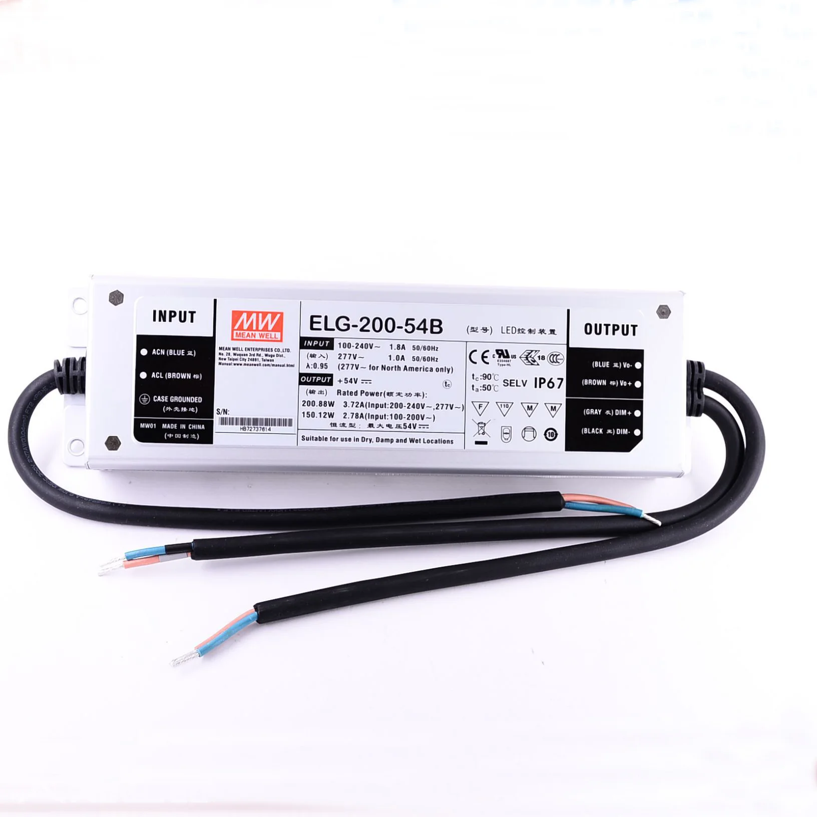 200W IP67 Dimming Constant Current Source For UV LED Module Gel Curing Lamps INPUT AC 160V-265V OUTPUT DC54V
200W IP67 Dimming Constant Current Source For UV LED Module Gel Curing Lamps INPUT AC 160V-265V OUTPUT DC54V