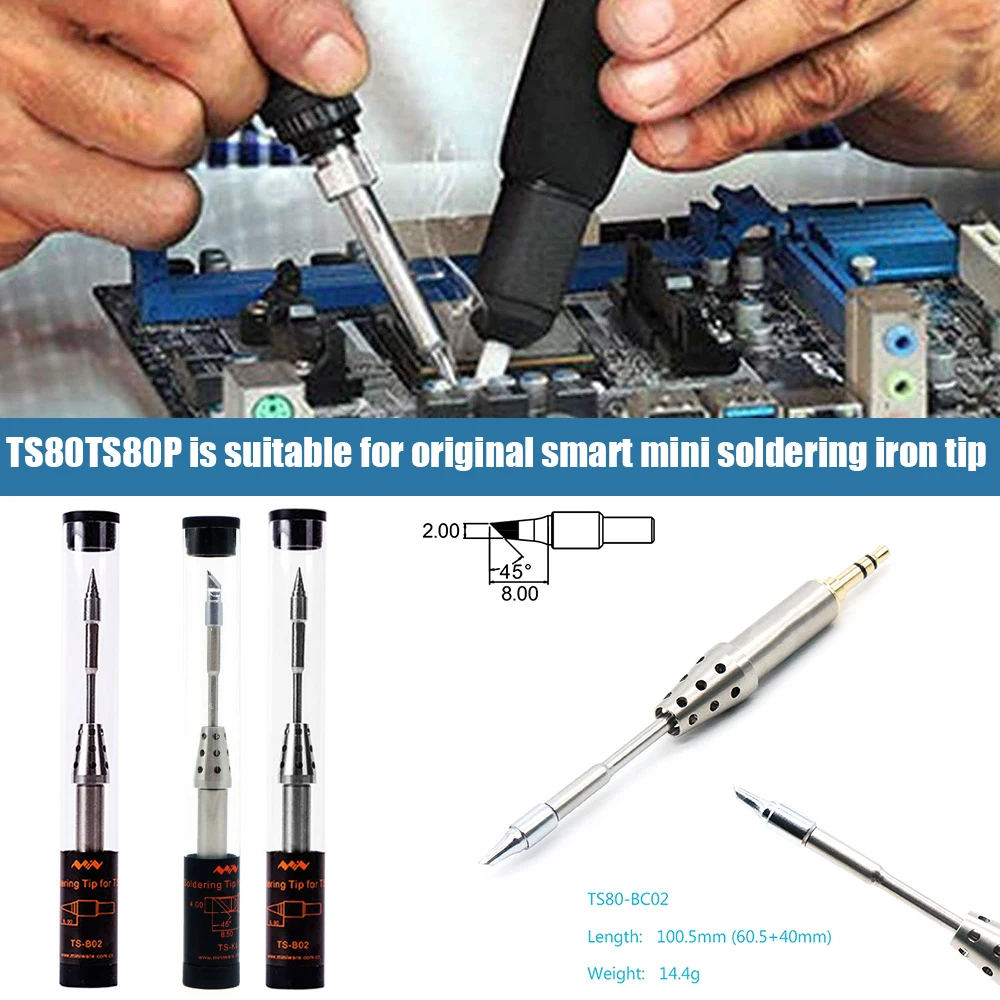 Minidso TS80/TS80P Soldering Iron Tip Lead Free TS B02 BC02 D25 K4 J02 Internal Heated Solder Bit Head Replacement
Minidso TS80/TS80P Soldering Iron Tip Lead Free TS B02 BC02 D25 K4 J02 Internal Heated Solder Bit Head Replacement