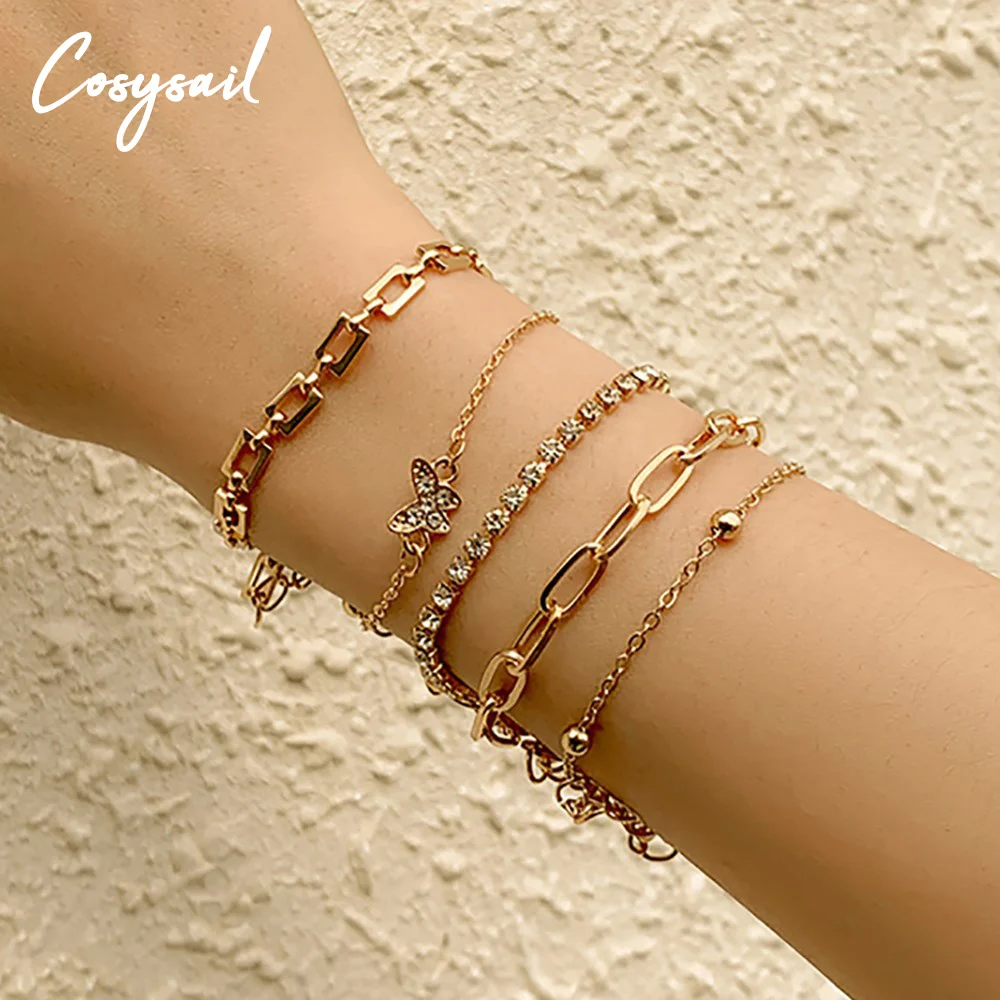 Cosysail 5Pcs/Set Multilayer Butterfly Chain Bracelets for Female Simple Crystal Rhinestone Beaded Sets Jewelry Party Jewelry
Cosysail 5Pcs/Set Multilayer Butterfly Chain Bracelets for Female Simple Crystal Rhinestone Beaded Sets Jewelry Party Jewelry