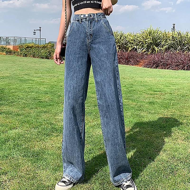 Women's High Waist Jeans Leisure Wide Leg Pants Fashion Vintage Straight Denim Pants Autumn Female
Women's High Waist Jeans Leisure Wide Leg Pants Fashion Vintage Straight Denim Pants Autumn Female