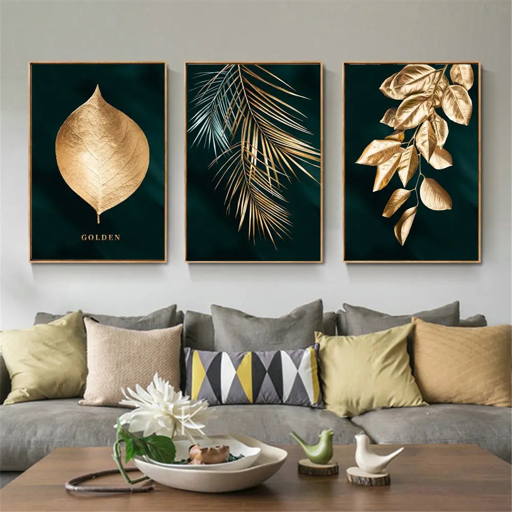 3pcs Nordic Gold and Green Leaves Wall Art Dropshipping Canvas Posters Prints no Frame Cuadros Living Room Decoration Pictures
3pcs Nordic Gold and Green Leaves Wall Art Dropshipping Canvas Posters Prints no Frame Cuadros Living Room Decoration Pictures