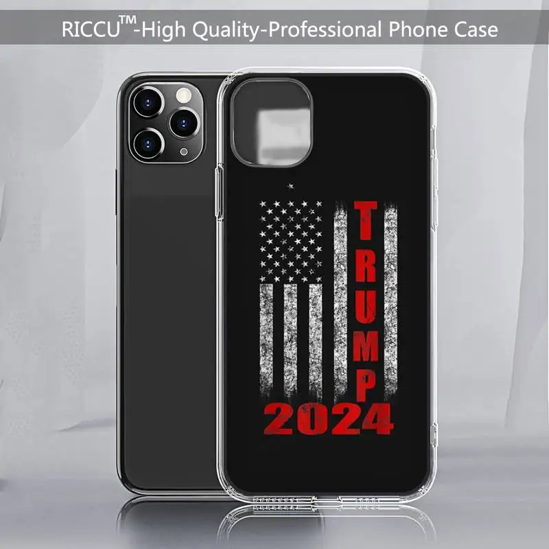 Чехол для телефона прозрачный с изображением Трампа 2024 iPhone 12 11 pro Mini XS MAX 8 7 6 6S Plus X SE
