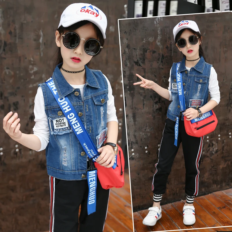 Vests Boys Girls alphbat Hole Denim Waistcoats Outerwear Children Spring Summer Fashion Clothes Kids Boys Jacket 6-15 Years
Vests Boys Girls alphbat Hole Denim Waistcoats Outerwear Children Spring Summer Fashion Clothes Kids Boys Jacket 6-15 Years
