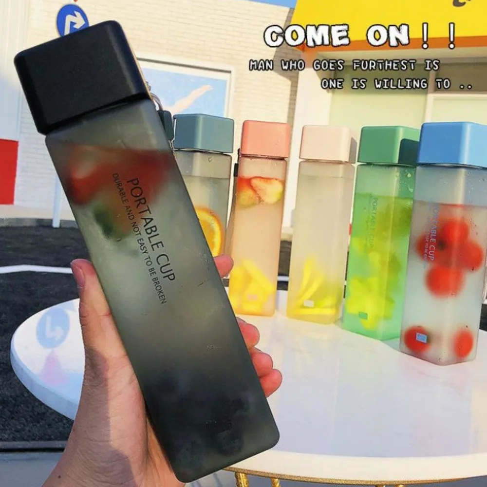 1pcs New Square Frosted Transparent Plastic Portable Fruit Juice Leak-proof Outdoor Sport Travel Camping Water Bottle
1pcs New Square Frosted Transparent Plastic Portable Fruit Juice Leak-proof Outdoor Sport Travel Camping Water Bottle