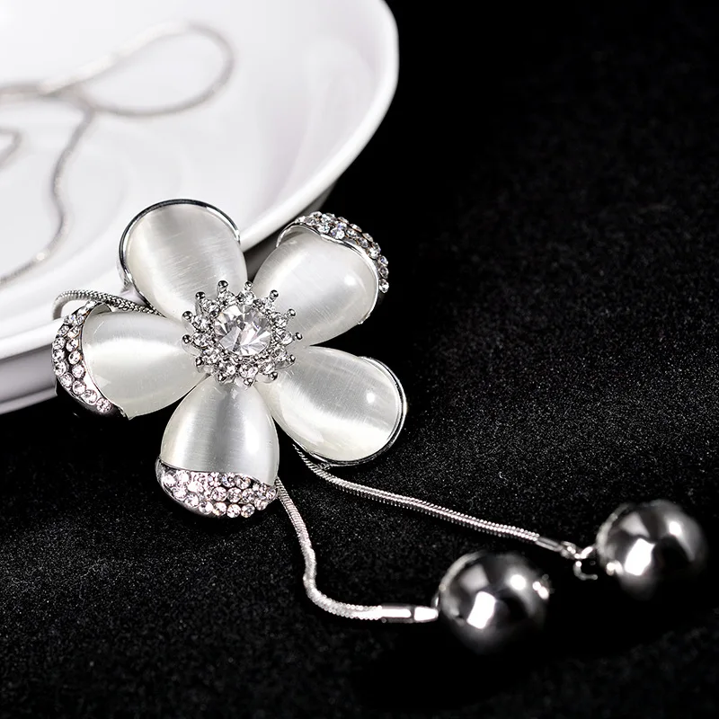 Elegant White Synthetic Opal Flower Pendant Necklace Long Sweater Chain For Women Date Annual Jewelry
Elegant White Synthetic Opal Flower Pendant Necklace Long Sweater Chain For Women Date Annual Jewelry