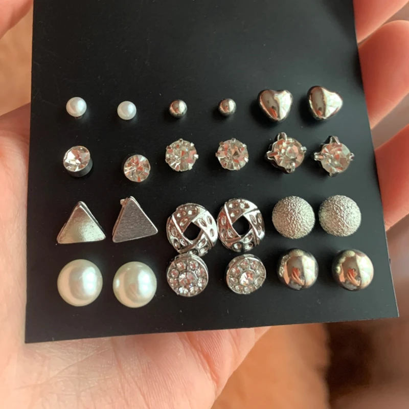 12 Pair/lot Fashion Elegant Women Mini Alloy Imitation Zircon Ear Stud Casual Party Heart Pearl Plated Earring Jewelry
12 Pair/lot Fashion Elegant Women Mini Alloy Imitation Zircon Ear Stud Casual Party Heart Pearl Plated Earring Jewelry