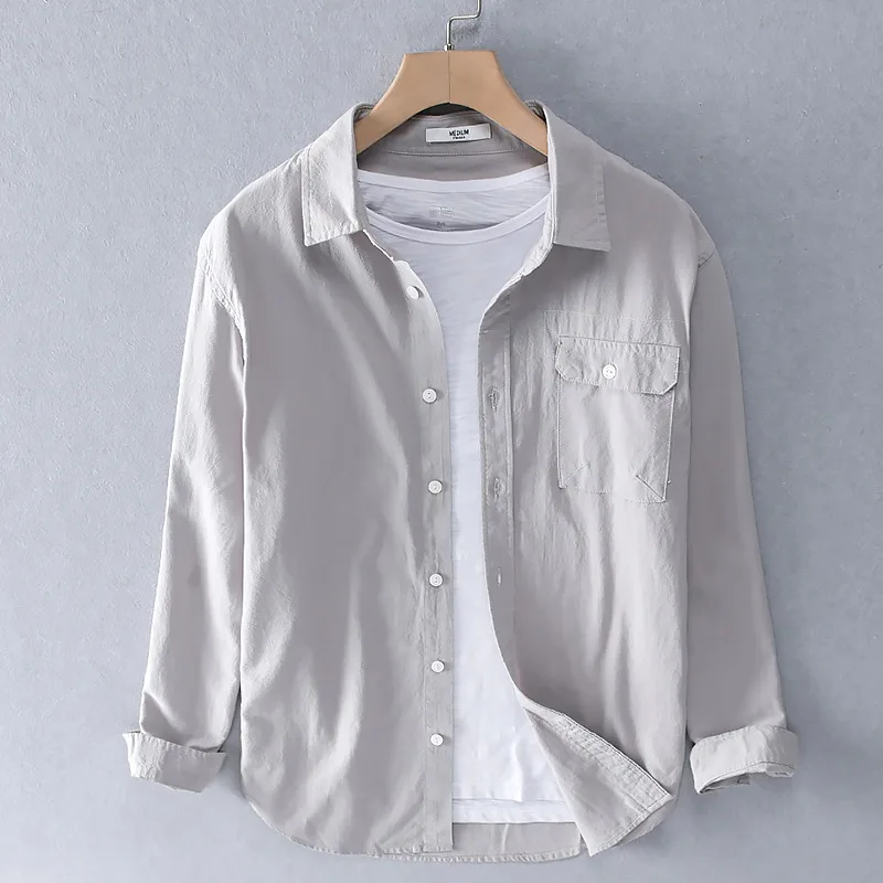 Long-sleeved pure cotton spring casual shirt men brand fashion shirts for men comfortable shirt mens solid loose shirts male
Long-sleeved pure cotton spring casual shirt men brand fashion shirts for men comfortable shirt mens solid loose shirts male