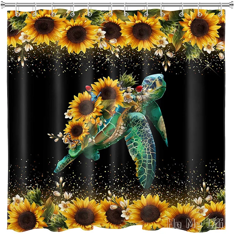 Funny Sea Turtle By Ho Me Lili Shower Curtain Sunflower Vintage Floral Spring Ocean Animals On Black Background With Hooks
Funny Sea Turtle By Ho Me Lili Shower Curtain Sunflower Vintage Floral Spring Ocean Animals On Black Background With Hooks