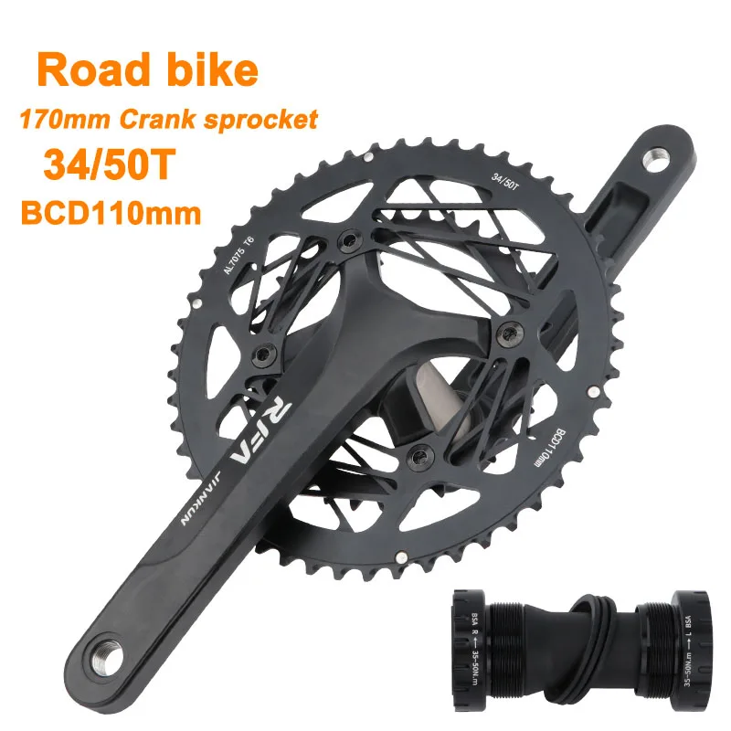 RFA 10/11 Speed Road Bike Crank 170mm 50/34T BCD110mm Hollow Double Disc Aluminum Alloy Sprocket 105 Kit Racing Bike Crank Parts
RFA 10/11 Speed Road Bike Crank 170mm 50/34T BCD110mm Hollow Double Disc Aluminum Alloy Sprocket 105 Kit Racing Bike Crank Parts