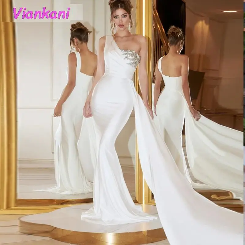 White One Sleeve Off Shoulder Long 2021 Party Dress Ruched With Ribbon Floor Length Stretchy Gown Vestidos
White One Sleeve Off Shoulder Long 2021 Party Dress Ruched With Ribbon Floor Length Stretchy Gown Vestidos