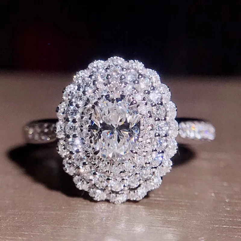 

0.5ct 5 мм овальная огранка обручальное & свадебное кольцо с бриллиантом твердое подлинное 18 к белое золото для женщин
