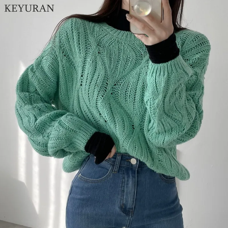Solid Twist Short Sweaters Women 2021 Korea Chic High Street Lazy Loose O-Neck Pullover Knitted Crop Top Jumper Green Pink White
Solid Twist Short Sweaters Women 2021 Korea Chic High Street Lazy Loose O-Neck Pullover Knitted Crop Top Jumper Green Pink White