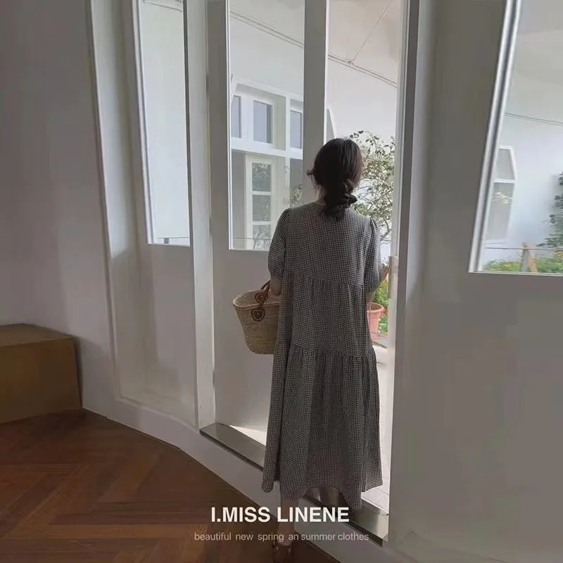 COIGARSAM Vintage Plaid Women dress Puff Sleeve Dresses Red Black 2526
COIGARSAM Vintage Plaid Women dress Puff Sleeve Dresses Red Black 2526