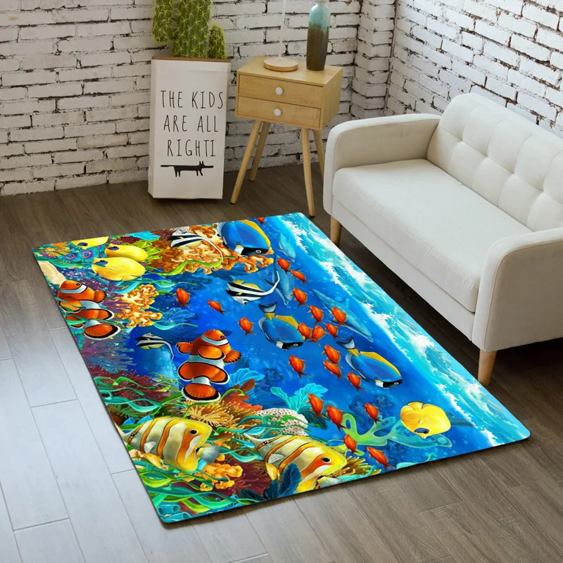 WUJIE Fish Pattern Area Rugs Flannel Fiber Carpets for Living Room Modern Home Decor 3D "Underwater world" Mat Anti-slip Rug
WUJIE Fish Pattern Area Rugs Flannel Fiber Carpets for Living Room Modern Home Decor 3D "Underwater world" Mat Anti-slip Rug