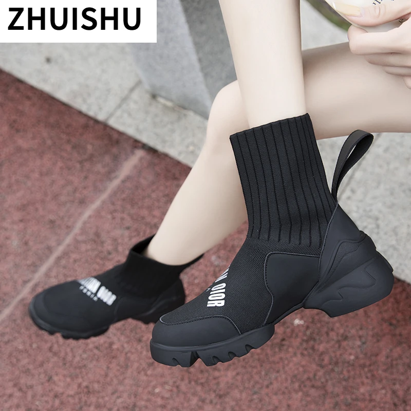 2021 Slip-On Knittins Sock Boots Women Spring Ankle Boots for Women Platform Botas Mujer Thick Chunky Stretch Women's Boots
2021 Slip-On Knittins Sock Boots Women Spring Ankle Boots for Women Platform Botas Mujer Thick Chunky Stretch Women's Boots