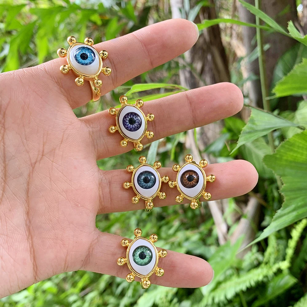 10Pcs Charm Gold Plated Open Ring Resizable Jewelry Eye Enamel Finger Ring For Men Women
10Pcs Charm Gold Plated Open Ring Resizable Jewelry Eye Enamel Finger Ring For Men Women