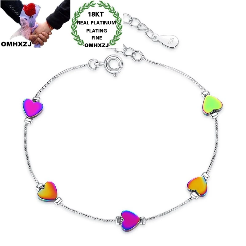 OMHXZJ Wholesale SZ151 European Fashion Woman Girl Party Birthday Wedding Gift Colorful Heart 18KT White Gold Bracelet Bangle
OMHXZJ Wholesale SZ151 European Fashion Woman Girl Party Birthday Wedding Gift Colorful Heart 18KT White Gold Bracelet Bangle