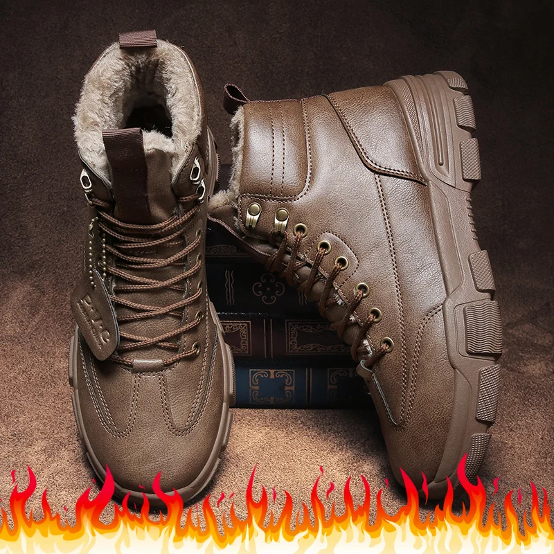 Winter Genuine Leather Men's Boots Thick Fur Warm Ankle Boots Working Men Footwear Waterproof Snow Boots
Winter Genuine Leather Men's Boots Thick Fur Warm Ankle Boots Working Men Footwear Waterproof Snow Boots