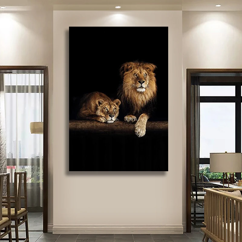 Animals in the Dark Canvas Painting African Wild Lion Family Poster and Print Wall Art Picture for Living Room Wall Decor Cuadro
Animals in the Dark Canvas Painting African Wild Lion Family Poster and Print Wall Art Picture for Living Room Wall Decor Cuadro