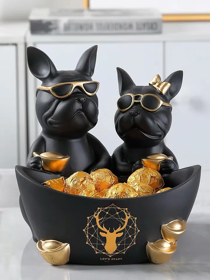 Nordic French Bulldog Sculpture Resin Art Statue Porch Key Jewelry Sundries Storage Table Decoration Home Ornamental
Nordic French Bulldog Sculpture Resin Art Statue Porch Key Jewelry Sundries Storage Table Decoration Home Ornamental