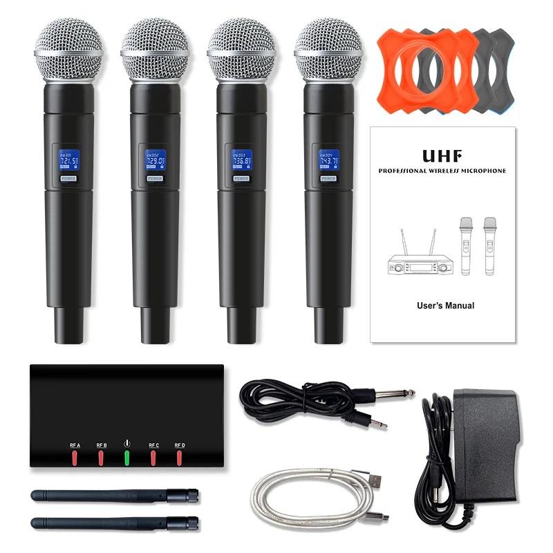 Top Professional UFH Mini Wireless Microphone System 4 Handheld Karaoke Microphones for stage show church family wedding
Top Professional UFH Mini Wireless Microphone System 4 Handheld Karaoke Microphones for stage show church family wedding