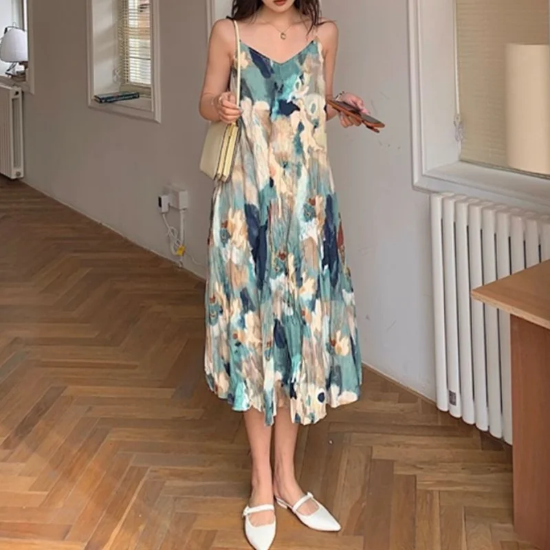 HOUZHOU Chiffon Slip Dress Women Sexy Tie Dye Casual Sundresses Summer Beachwear Backless Long Dresses Elegant Vintage Sundress
HOUZHOU Chiffon Slip Dress Women Sexy Tie Dye Casual Sundresses Summer Beachwear Backless Long Dresses Elegant Vintage Sundress