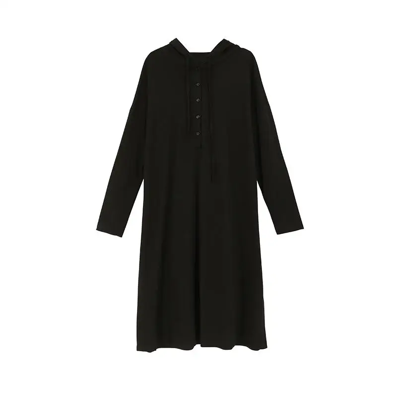 Autumn Winter Women Sweatshirt Loose Dress Plus Size Solid Color Hooded Long Sleeve Casual Dress
Autumn Winter Women Sweatshirt Loose Dress Plus Size Solid Color Hooded Long Sleeve Casual Dress
