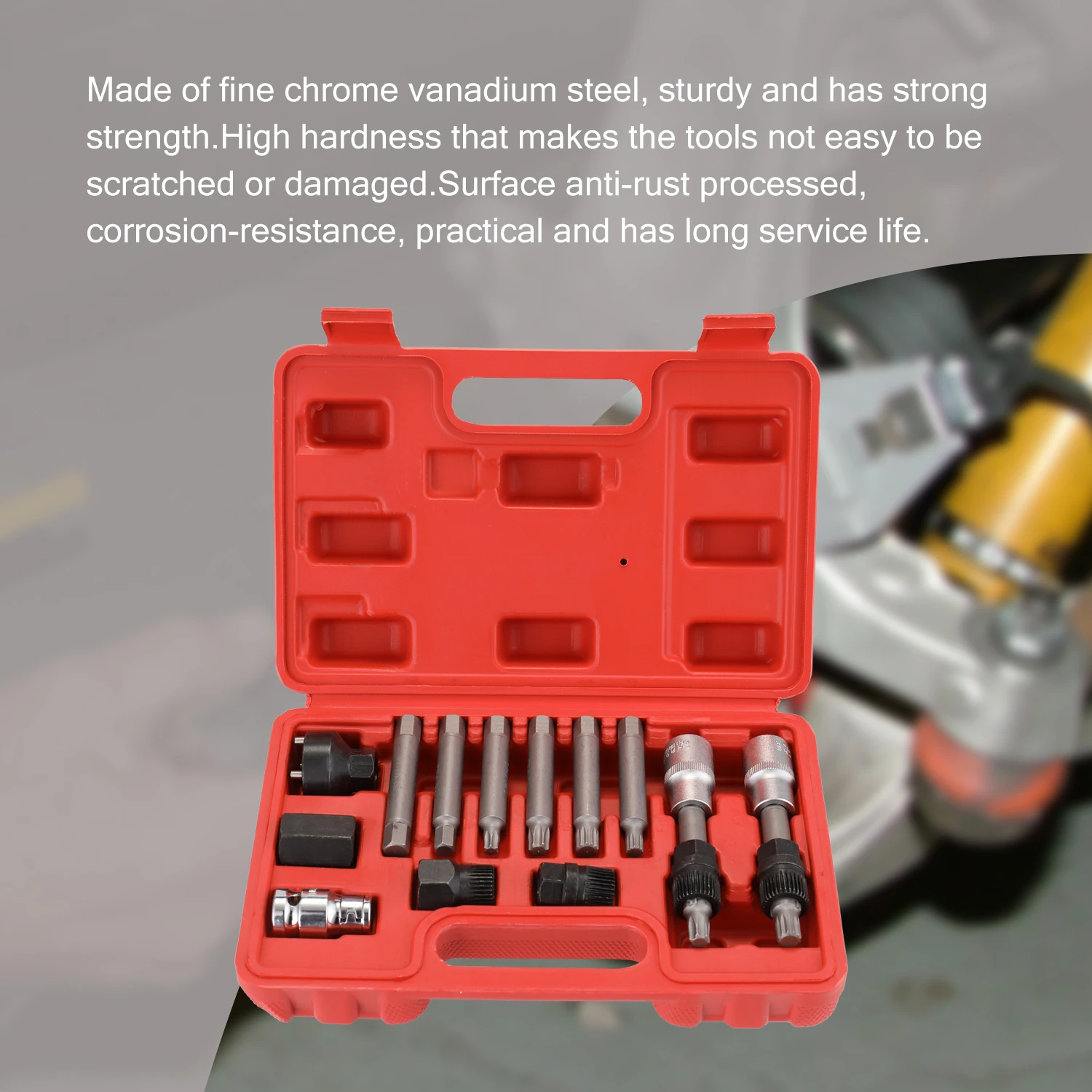 13Pcs Assembly Wrench Set Disassembly Tool Automobiles Garage Tools Generator Belt Removal Tool Set Car Repairing Tool Motor
13Pcs Assembly Wrench Set Disassembly Tool Automobiles Garage Tools Generator Belt Removal Tool Set Car Repairing Tool Motor