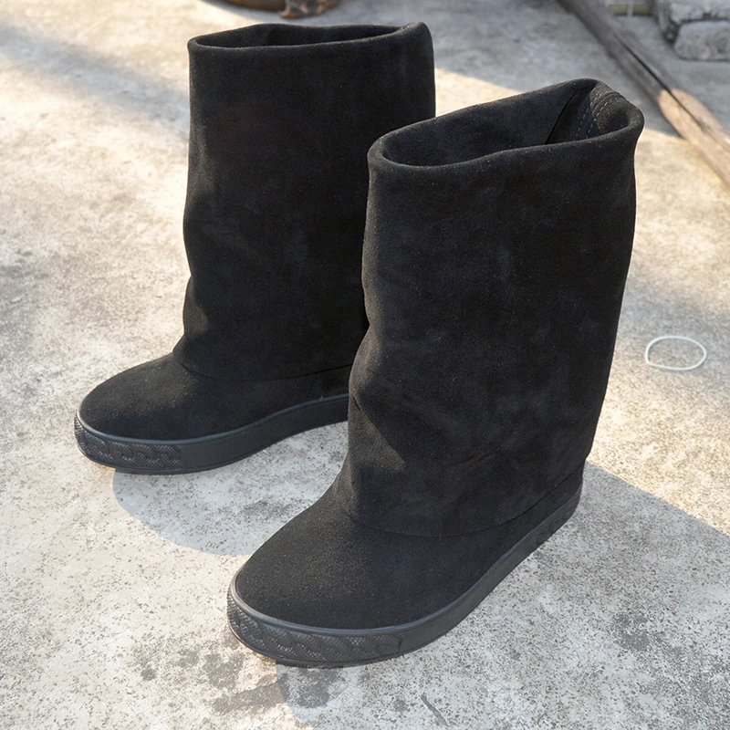Winter Botines mujer black suede leather platform shoes ankle boots height increasing wedges snow boots woman gothic botas
Winter Botines mujer black suede leather platform shoes ankle boots height increasing wedges snow boots woman gothic botas