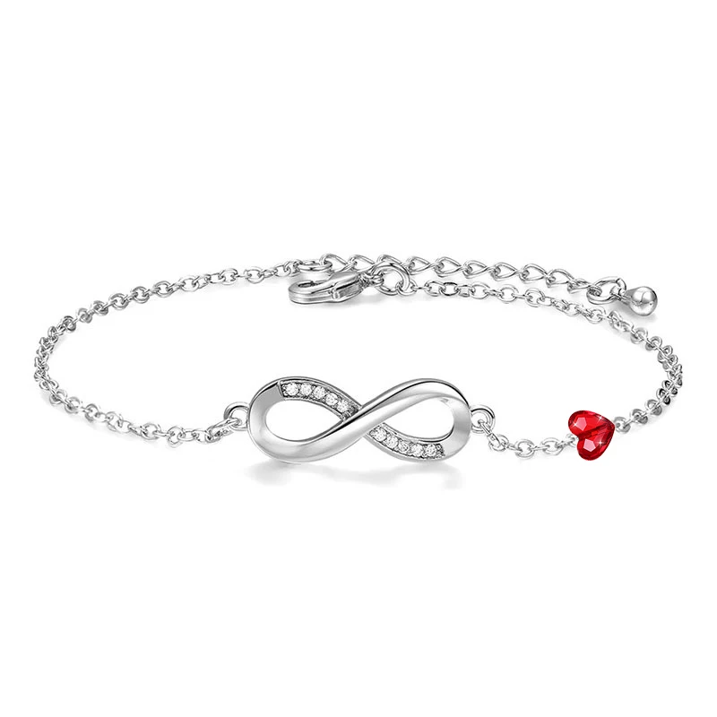 Новые простые модные Кристаллы от Swarovski-Elements браслет серебряный цвет Бесконечная