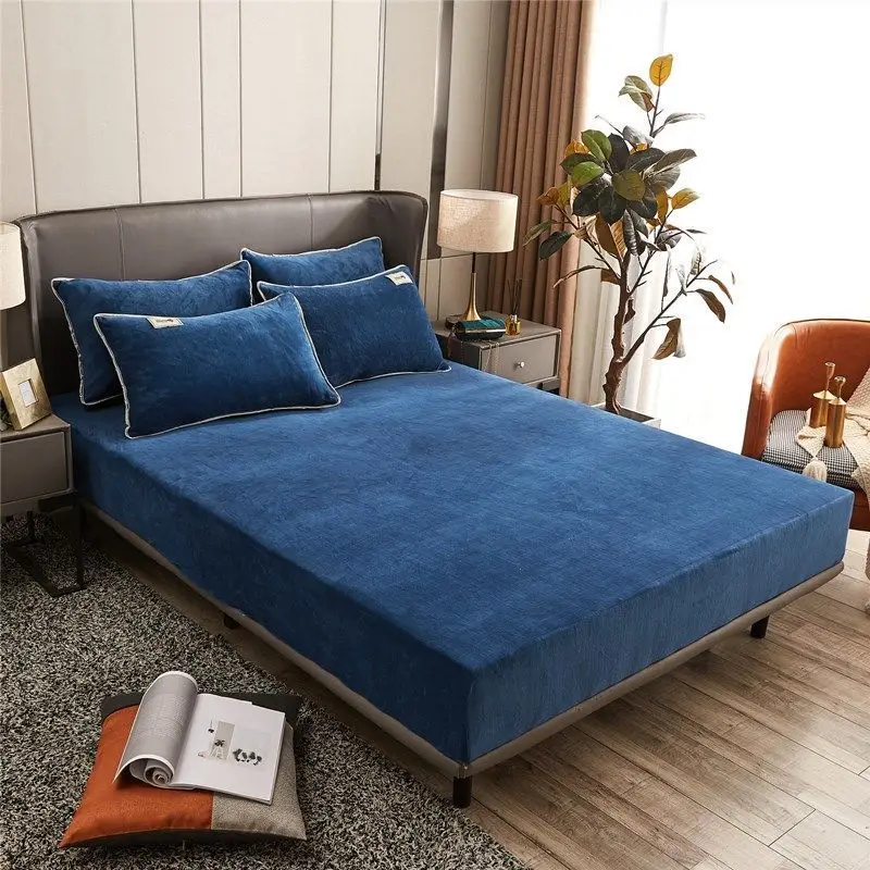 Winter Soft Warm Crystal Velvet Fitted Sheet Solid Thick Cotton Protector Bedspread Coral Fleece Non-Slip Mattress Cover
Winter Soft Warm Crystal Velvet Fitted Sheet Solid Thick Cotton Protector Bedspread Coral Fleece Non-Slip Mattress Cover