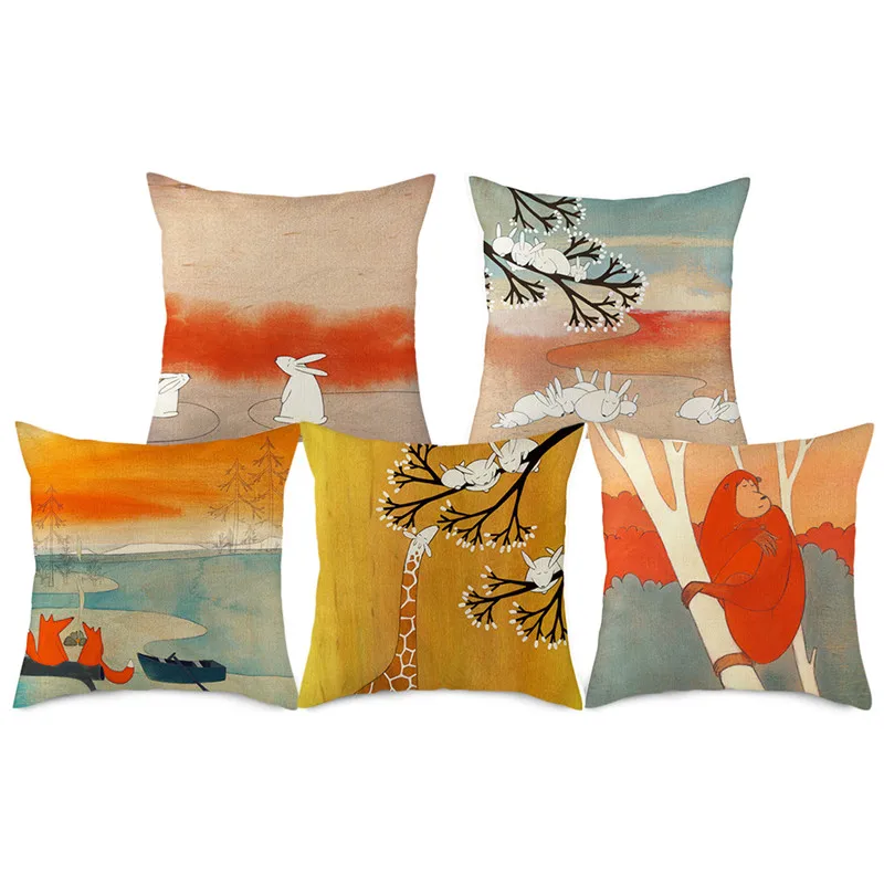 Fuwatacchi Natural Tree Branch Photo Pillow Covers Cartoon Rabbit Animal Cushion Cover for Home Sofa Decorative Throw Pillowcase
Fuwatacchi Natural Tree Branch Photo Pillow Covers Cartoon Rabbit Animal Cushion Cover for Home Sofa Decorative Throw Pillowcase