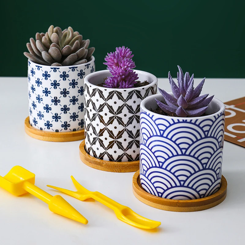 Home Garden Nordic Creative Ceramic Succulent Flower Pot With Wooden Tray Fashion Ethnic Style Potted Plant Decoration Wholesale
Home Garden Nordic Creative Ceramic Succulent Flower Pot With Wooden Tray Fashion Ethnic Style Potted Plant Decoration Wholesale