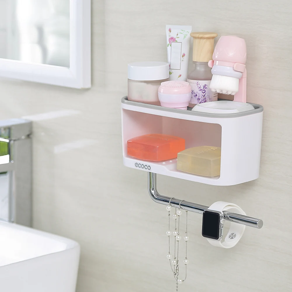 Wall-Mounted Bathroom Storage Shelve Box with Towel Bar Toiletrie Sundries Holder Kitchen Rack Toliet Shower Room
Wall-Mounted Bathroom Storage Shelve Box with Towel Bar Toiletrie Sundries Holder Kitchen Rack Toliet Shower Room