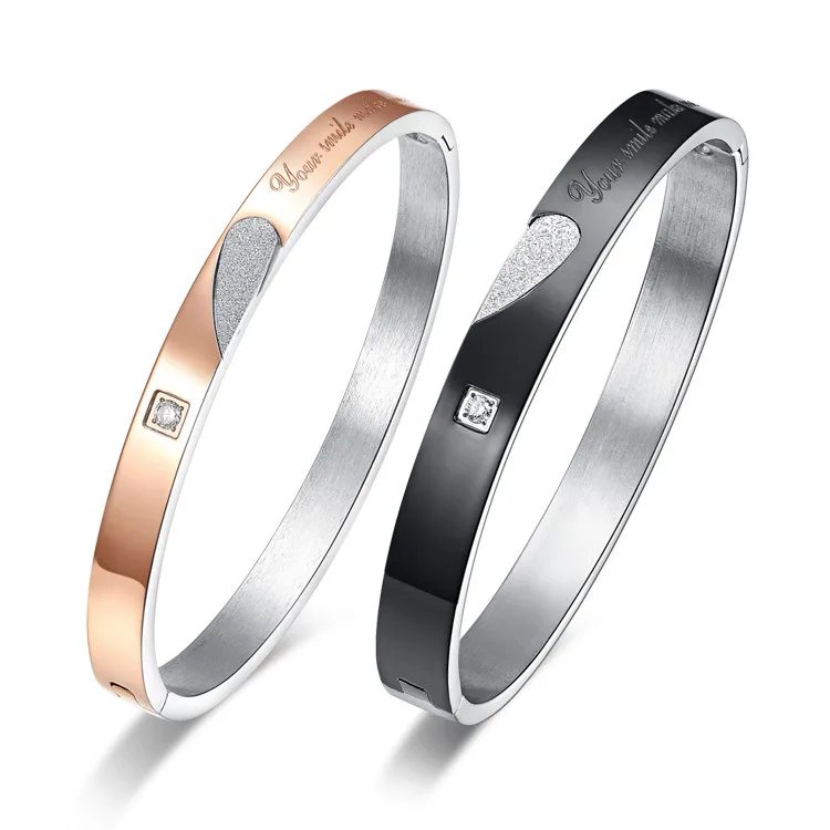 Trendy Black Rose Gold Love Heart Bracelets Bangles Women Stainless Steel Charming Crystal Bracelet Lovers Jewellery
Trendy Black Rose Gold Love Heart Bracelets Bangles Women Stainless Steel Charming Crystal Bracelet Lovers Jewellery