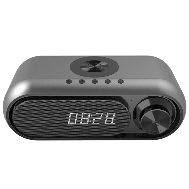 

Прикроватный радиоприемник с будильником, Беспроводная зарядка, светодиодные часы, будильник, аудио, Беспроводная зарядка, Bluetooth-динамик